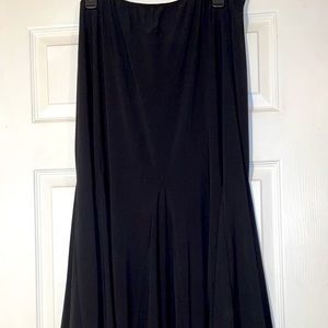 Black stretch ruffle skirt